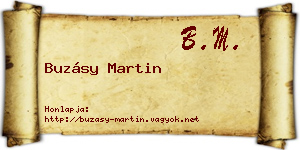 Buzásy Martin névjegykártya